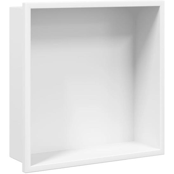 vidaXL Niche de douche blanc mat 32x32x9 cm acier inoxydable