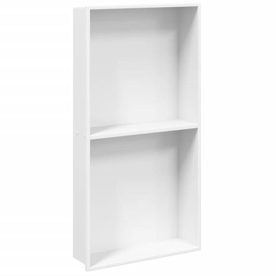 vidaXL Niche de douche blanc mat 32x62x9 cm acier inoxydable