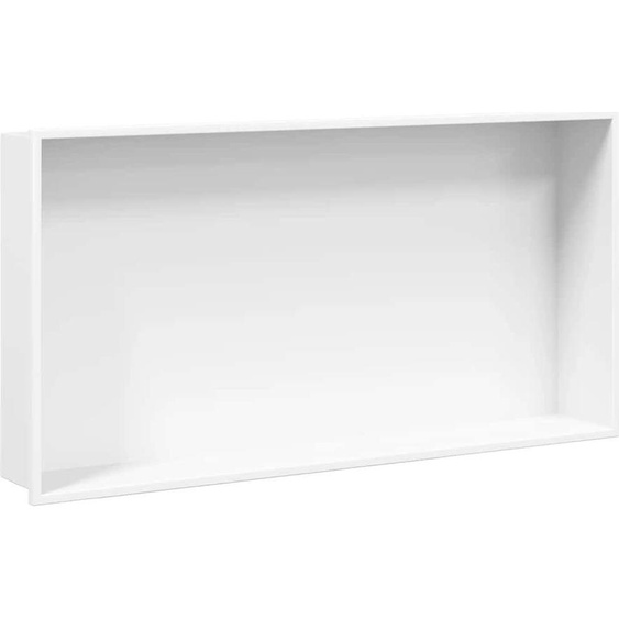 vidaXL Niche de douche blanc mat 62x32x9 cm acier inoxydable