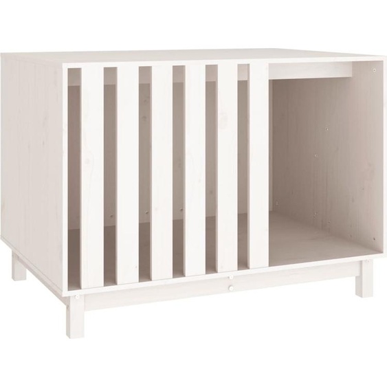 vidaXL Niche pour chien Blanc 100x70x72 cm Pin massif