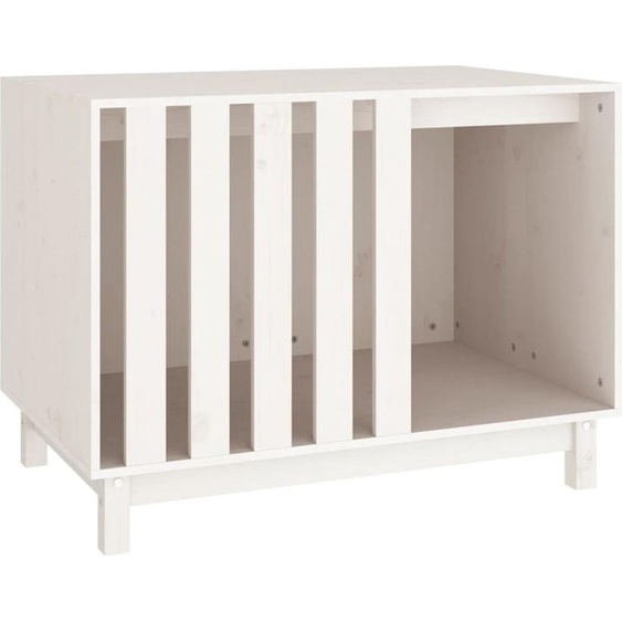vidaXL Niche pour chien Blanc 90x60x67 cm Pin massif