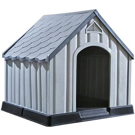 vidaXL Niche pour chien Gris 92x87x91 cm Plastique