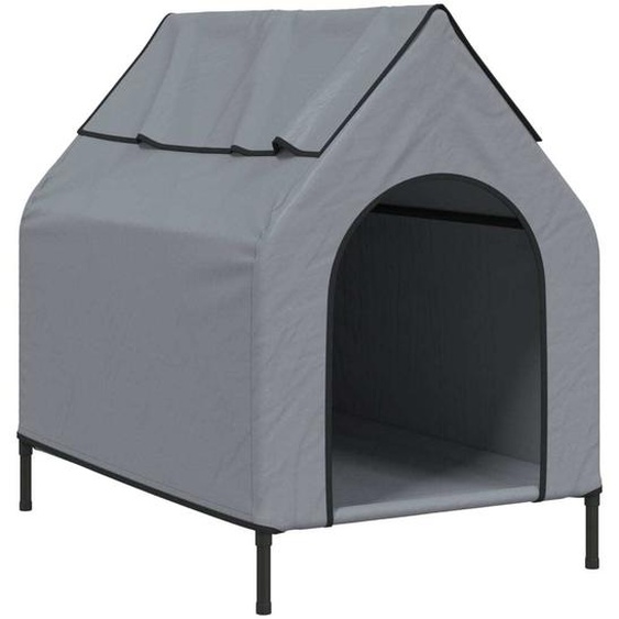 vidaXL Niche pour chien Gris clair Tissu Oxford et acier