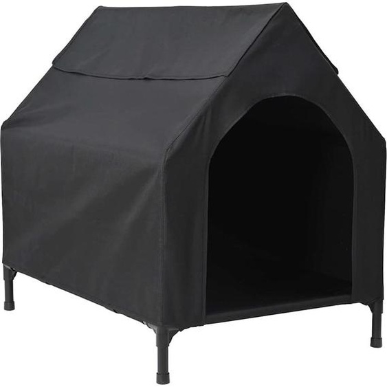 vidaXL Niche pour chien Noir 110 x 75 x 107,5 cm Tissu Oxford et acier