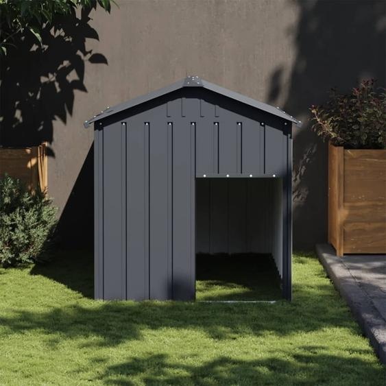 vidaXL Niche pour chiens avec toit Anthracite 117x153x123cm Acier galvanisé