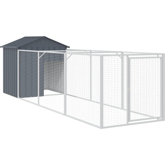 vidaXL Niche pour chiens avec toit Anthracite 117x405x123 cm Acier galvanisé