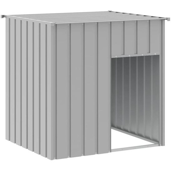 vidaXL Niche pour chiens avec toit gris clair 110x103x109 cm Acier galvanisé