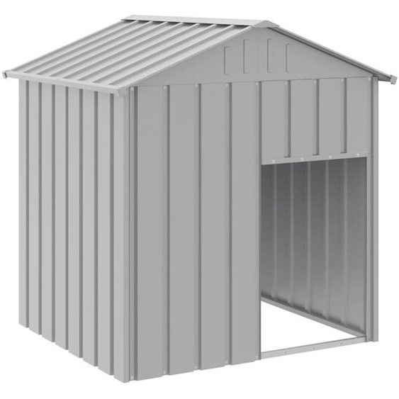 vidaXL Niche pour chiens avec toit gris clair 117x103x123 cm Acier galvanisé