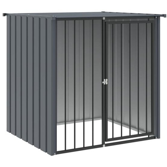 vidaXL Niche pour chiens avec toit Noir 110x103x109 cm Acier galvanisé