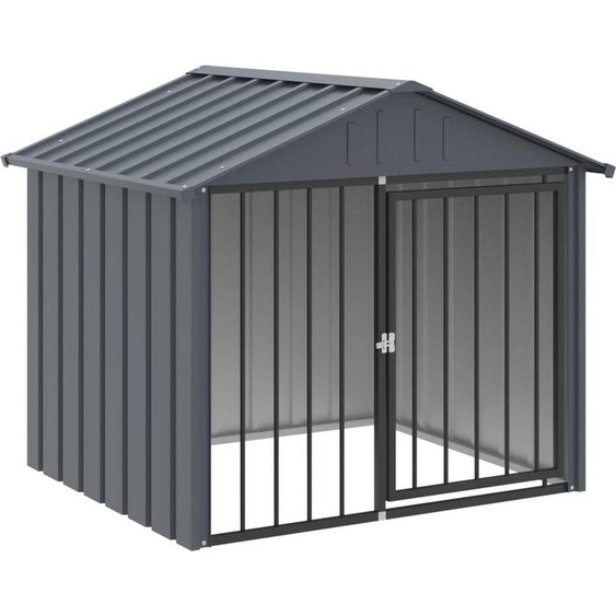 vidaXL Niche pour chiens avec toit Noir 117x103x102 cm Acier galvanisé