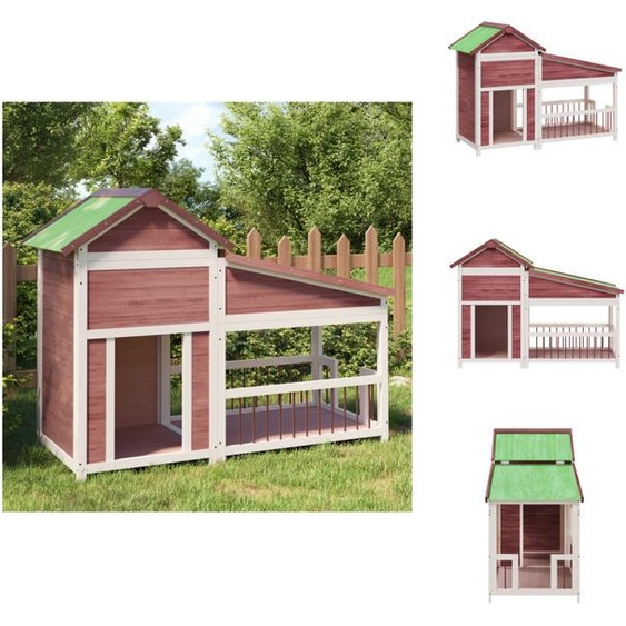 vidaXL Niche pour chiens Mokka 143x60,5x109 cm Pin massif - Chenils et enclos pour chiens