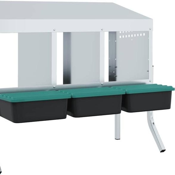 vidaXL Nichoir pour poules 3 compartiments avec pattes Acier galvanisé