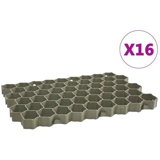 vidaXL Nid dabeille pour gazon 16 pcs. Vert 60x40x3 cm Plastique