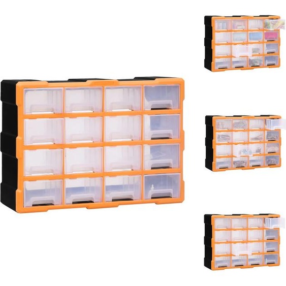 vidaXL Organisateur multi-tiroirs 16 tiroirs 52x16x37 cm - Caisses à outils