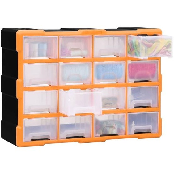vidaXL Organisateur multi-tiroirs 16 tiroirs 52x16x37 cm