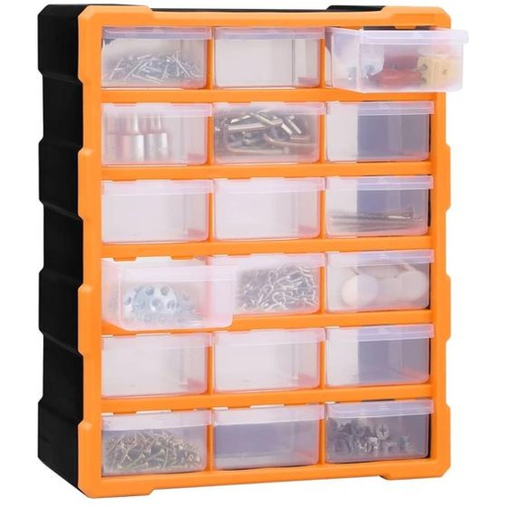 vidaXL Organisateur multi-tiroirs 18 tiroirs 38x16x47 cm