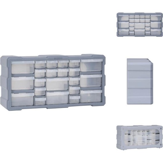 vidaXL Organisateur multi-tiroirs avec 22 tiroirs 49x16x25,5 cm - Caisses à outils