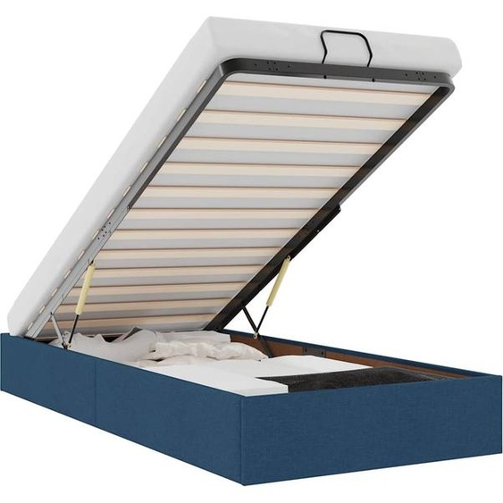 vidaXL Ottoman-lit sans matelas bleu 90x190 cm Tissu