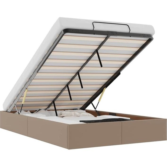 vidaXL Ottoman-lit sans matelas Cappucino 120x190cm simili-cuir