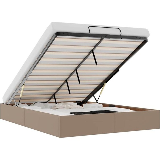 vidaXL Ottoman-lit sans matelas Cappucino 140x190cm simili-cuir