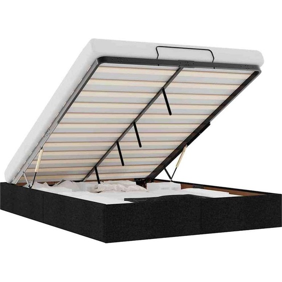 vidaXL Ottoman-lit sans matelas noir 140x190 cm Tissu