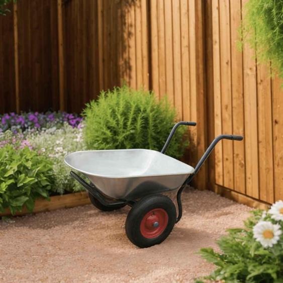 vidaXL Outil de jardinage Brouette à deux roues 66 L