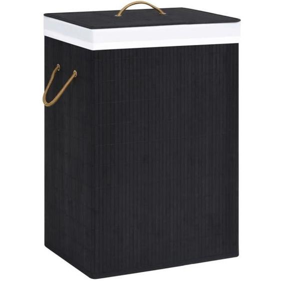 vidaXL Panier à linge avec une seule section bambou noir 320757