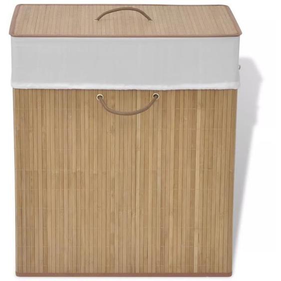 vidaXL Panier à linge rectangulaire Bambou Naturel