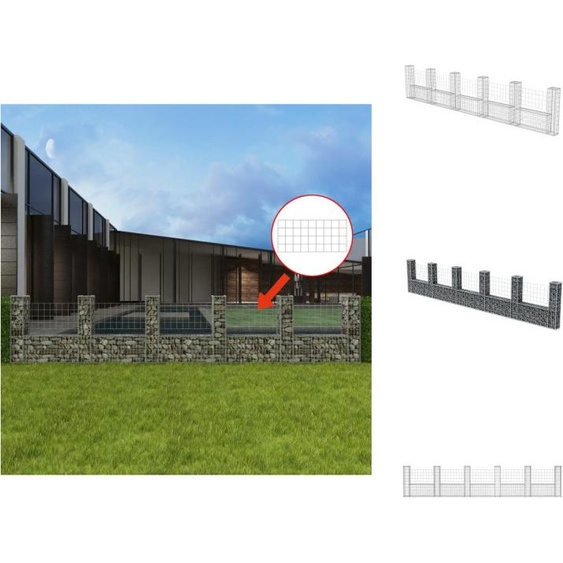 vidaXL Panier de gabion en forme de U acier 570×20×100 cm - panneaux de clôture