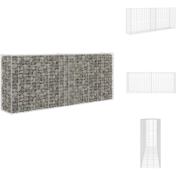 vidaXL Panier de pierres en gabion acier 85×30×200 cm argenté - panneaux de clôture