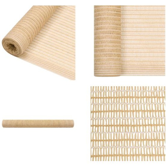 vidaXL Panneau de clôture Beige 1,2x50 m HDPE 195 g/m² - Filet pare-vue - Filets pare-vue - Pare-vue