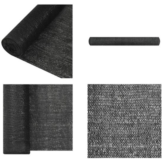 vidaXL Panneau de clôture Noir 1,5x50 m HDPE 195 g/m² - Filet pare-vue - Filets pare-vue - Pare-vue