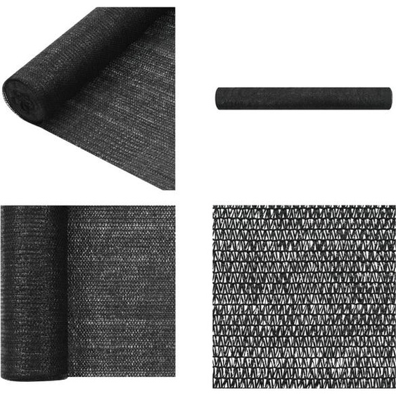 vidaXL Panneau de clôture Noir 3,6x50 m HDPE 75 g/m² - Filet pare-vue - Filets pare-vue - Pare-vue