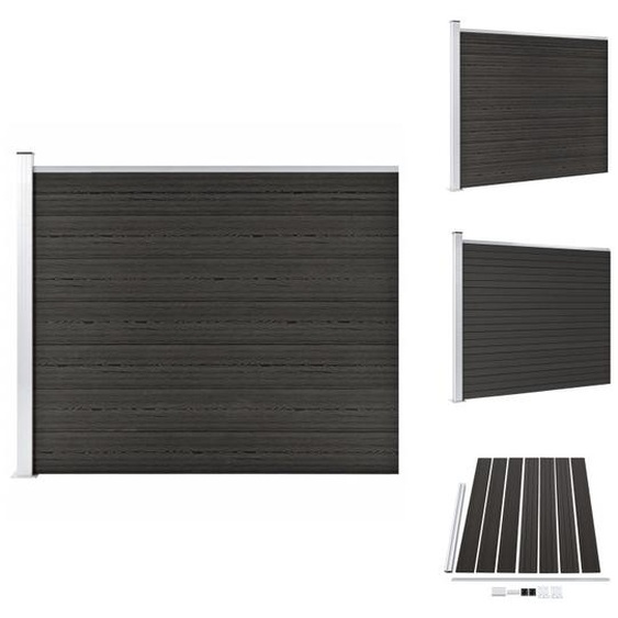 vidaXL Panneau de clôture WPC 175x146 cm Gris - Panneaux de clôture
