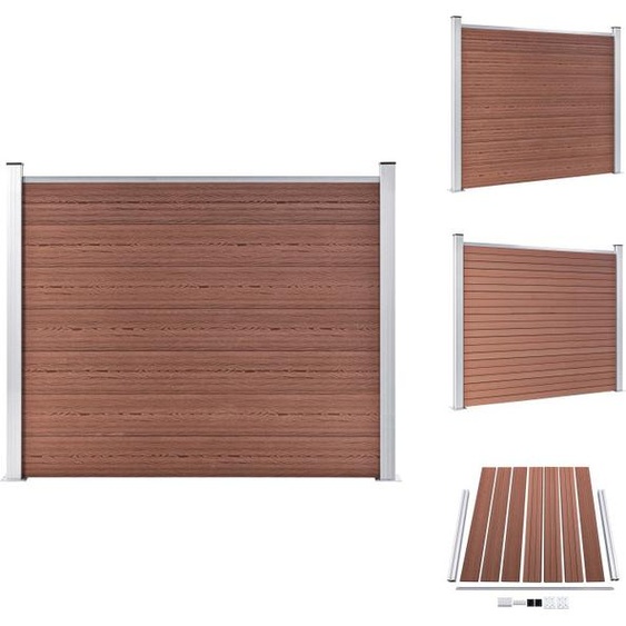 vidaXL Panneau de clôture WPC 180x146 cm Brun - Panneaux de clôture