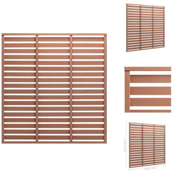 vidaXL Panneau de clôture WPC 180x180 cm Marron - Panneaux de clôture
