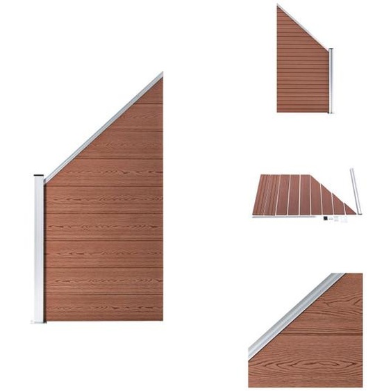 vidaXL Panneau de clôture WPC 95x(105-180) cm Marron - Panneaux de clôture
