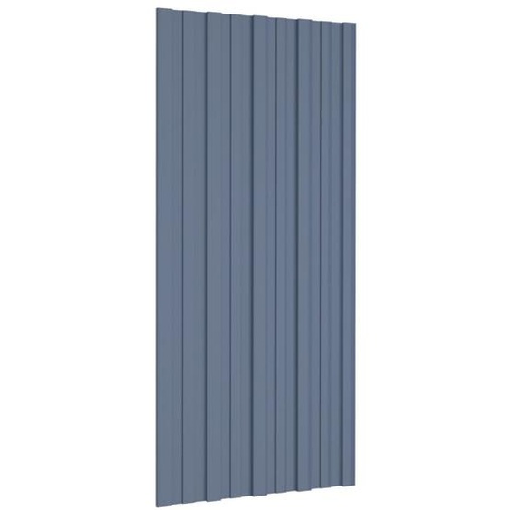 vidaXL Panneaux de toit 36 pcs. Acier galvanisé Gris 100x45 cm