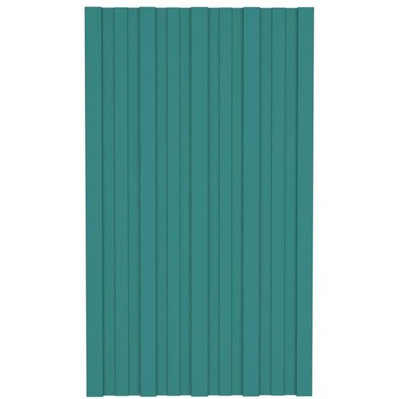 vidaXL Panneaux de toit 36 pcs. Acier galvanisé Vert 80x45 cm