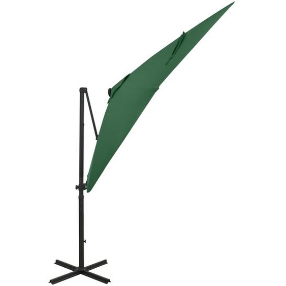 vidaXL Parapluie avec éclairage LED 250 cm vert