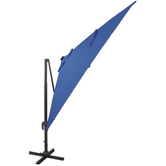vidaXL Parapluie avec éclairage LED 300 cm bleu azur