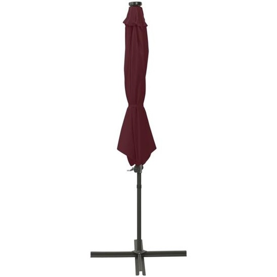 vidaXL Parapluie avec éclairage LED 300 cm rouge bordeaux
