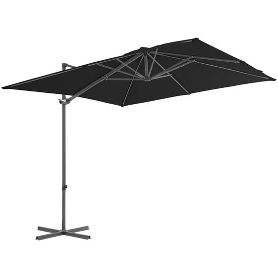 vidaXL Parapluie avec mât en acier 250x250 cm noir