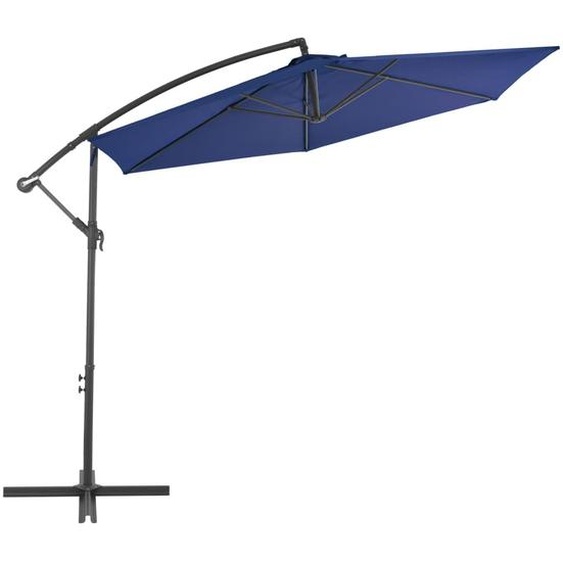 vidaXL Parapluie avec mât en aluminium 300 cm bleu