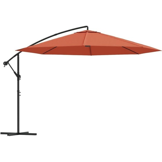 vidaXL Parapluie avec mât en aluminium 350 cm Terracota