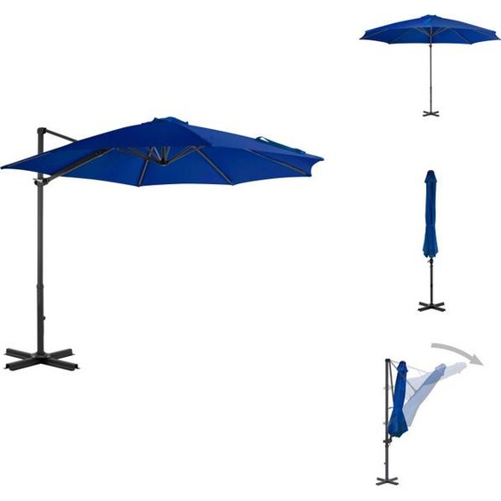 vidaXL Parapluie avec mât en aluminium bleu azur 300 cm - Parasols & Protection solaire