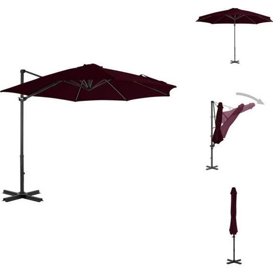 vidaXL Parapluie avec mât en aluminium rouge 300 cm - Parasols & ombrelles