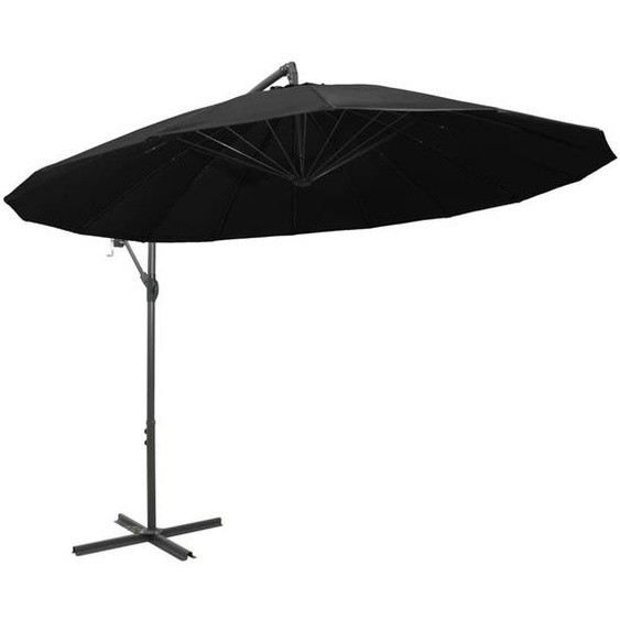 vidaXL Parapluie noir 3 m Mât en aluminium