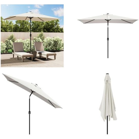 vidaXL Parasol 200 x 300 cm blanc sable rectangulaire - Parasols - Parasol - Parasol de plage - Protection solaire