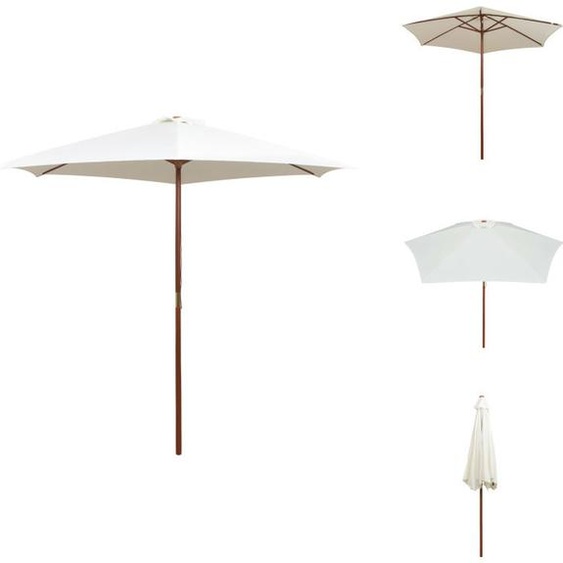 vidaXL Parasol 270×270 cm manche en bois blanc crème - Parasols & ombrelles